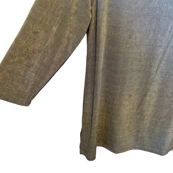 Chico’s Travelers Stretch Neck Detail 3/4 Sleeve Minimalist Tunic Top Size 1(M) - Picture 2 of 5